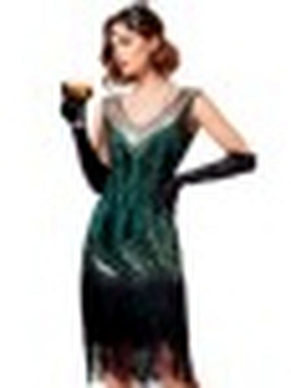 Women's V-Neck Vintage-Inspired Dress - product detail view 1
