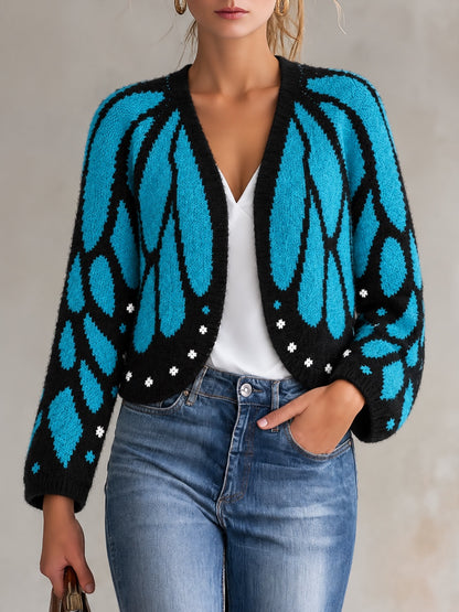 Knit Batwing-Sleeve Poncho