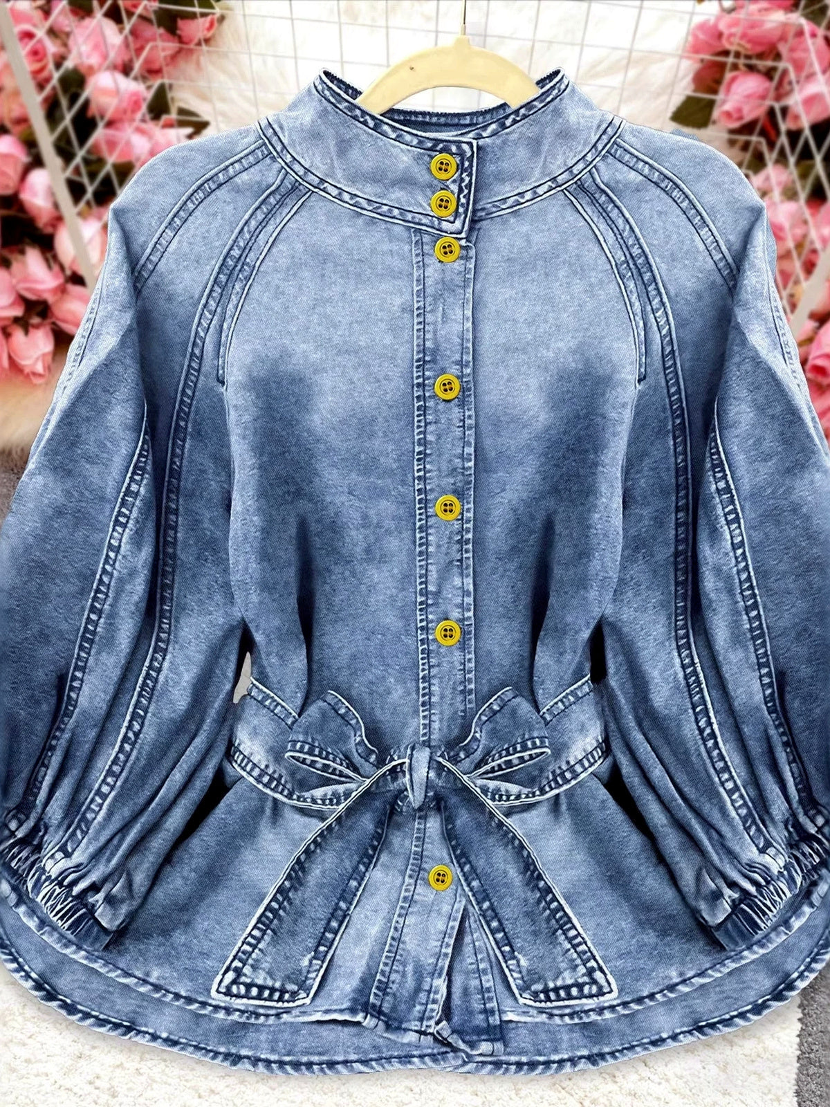 Denim Button-Front Relaxed-Fit Shirt - product detail view 2