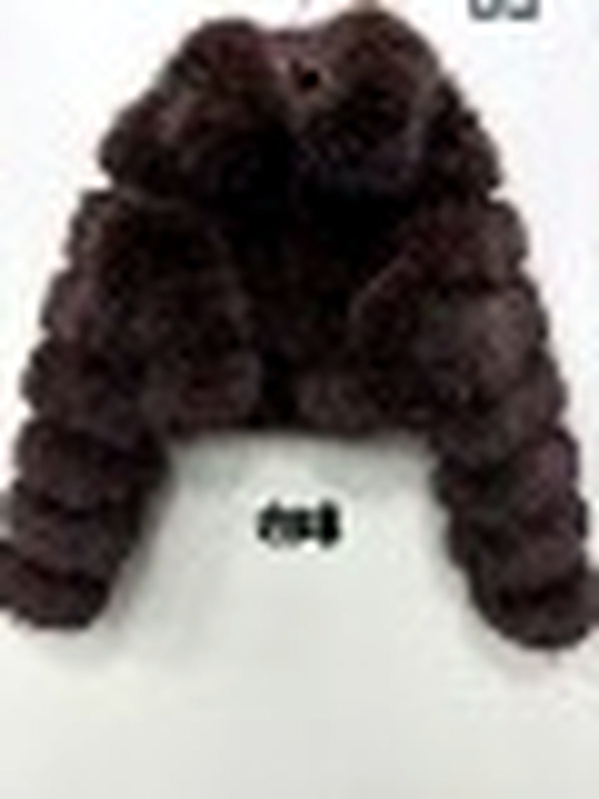 Faux-Fur Zip-Front Long-Sleeve Coat in Coffee Brown - product view