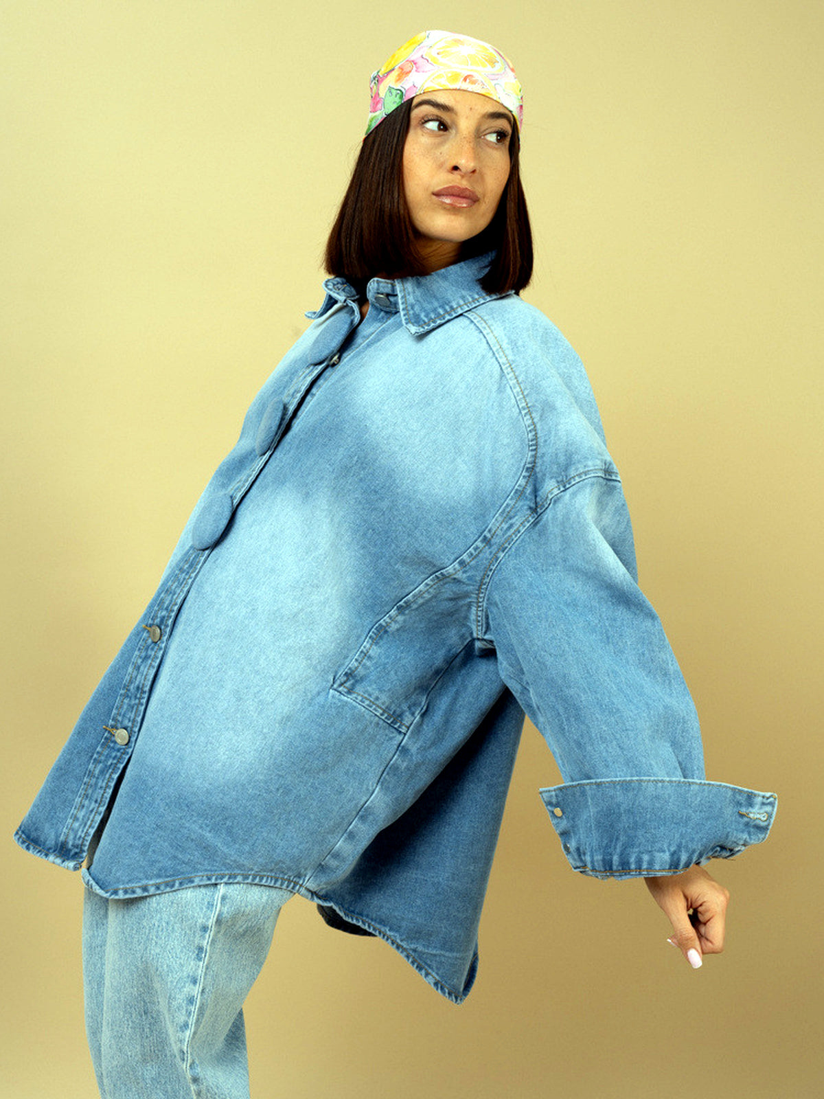 Women's Denim Relaxed-Fit Long-Sleeve Shirt - product detail view 2