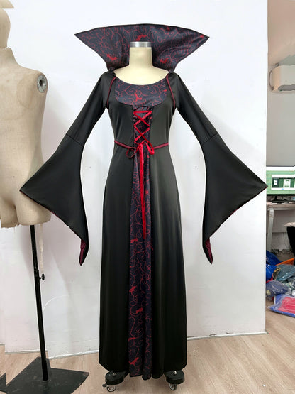 Women's Halloween Witch-Inspired Vampire-Inspired Cosplay Dress - product detail view 4
