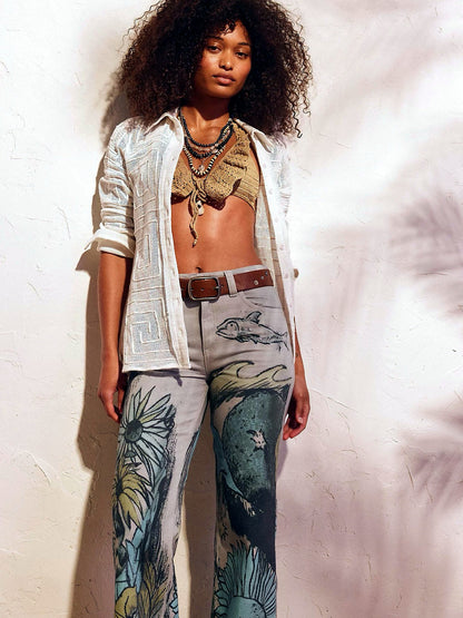 Women's Denim Mid-Rise Straight-Leg Jeans - product detail view 3