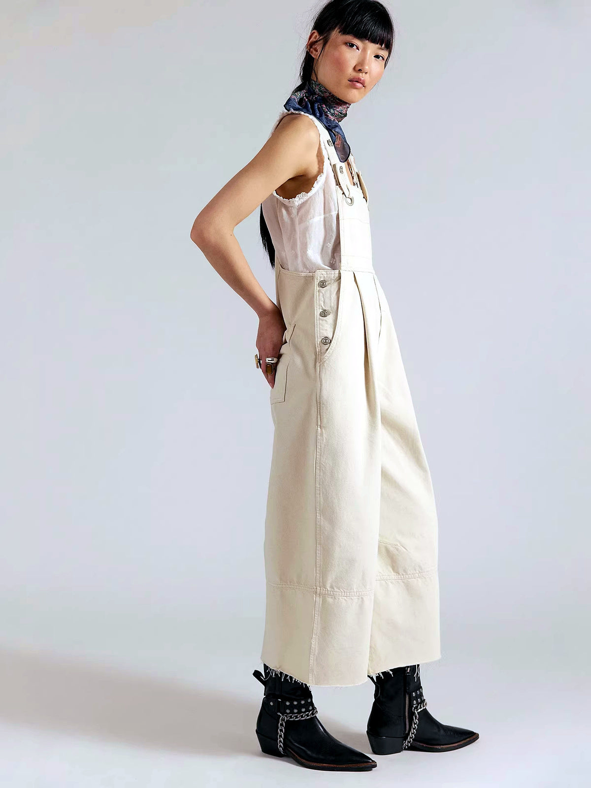 Women's Elastic Waist Drawstring Straight Leg Pants Casual Vacation Trousers - product detail view 2