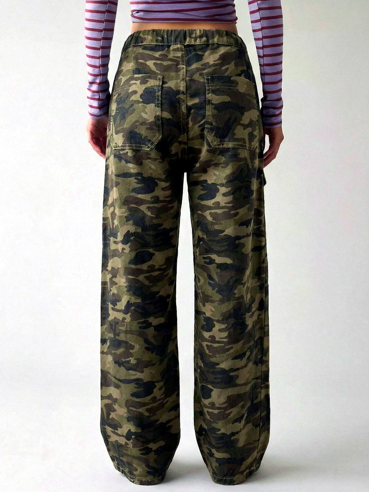 Women's Washed Straight Leg Jeans Mid Rise Loose Denim Pants - product detail view 3