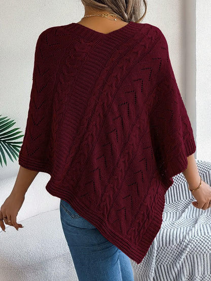 Women's Solid-Color Relaxed-Fit Streetwear Sweater - product detail view 3