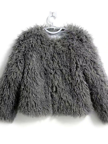 Crew-Neck Long-Sleeve Jacket in Gray - product view