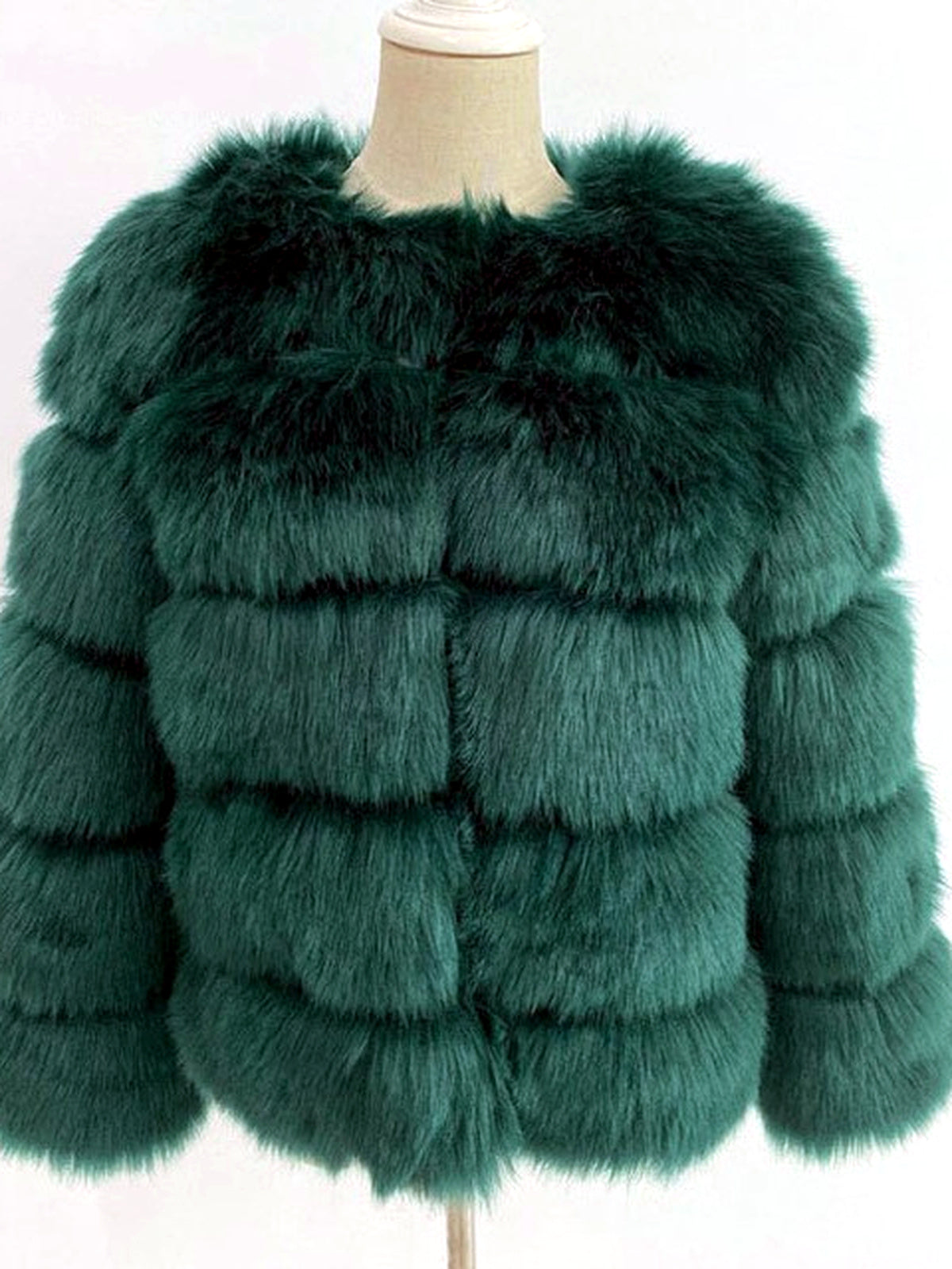Women's Jacquard Patchwork Long-Sleeve Jacket in Green - product view