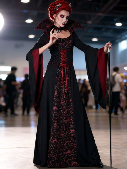 Women's Halloween Witch-Inspired Vampire-Inspired Cosplay Dress - product detail view 6