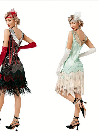 Women's V-Neck Vintage-Inspired Dress - product detail view 4