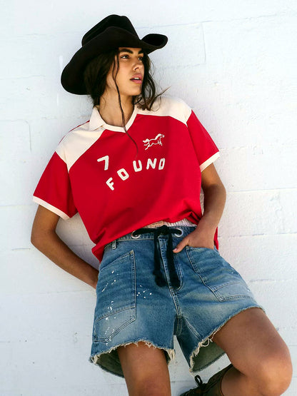 Women's Washed Denim Relaxed-Fit Mid-Rise Multi-Pocket Pocket Shorts - product detail view 2