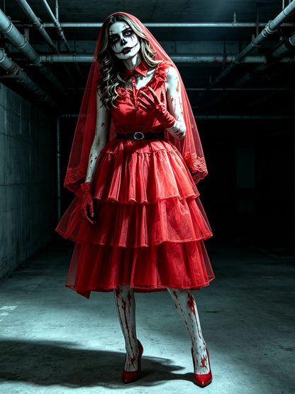 Women's Halloween Cosplay Sleeveless Dress - product detail view 6