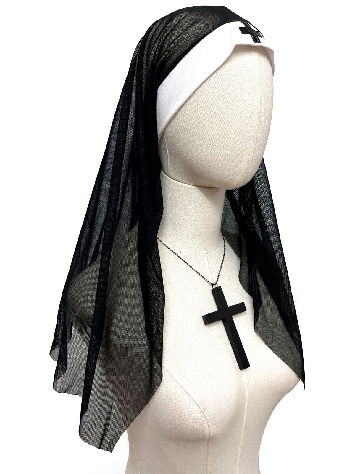 Women's Halloween Gothic-Nun Cosplay Chain-Strap Top & Skirt Set - product detail view 5