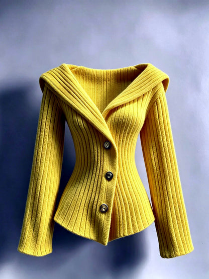 Women's Knit Solid-Color V-Neck Button-Front Slim-Fit Long-Sleeve Cardigan - product detail view 1