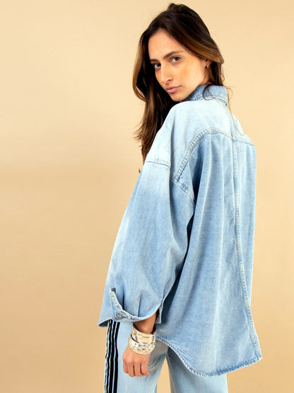 Women's Denim Relaxed-Fit Long-Sleeve Shirt - product detail view 5
