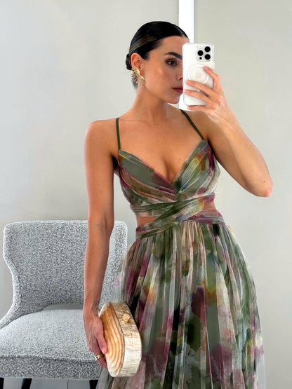 Printed Zip-Front Pullover Slim-Fit Sleeveless Mid-Rise Dress - product detail view 2