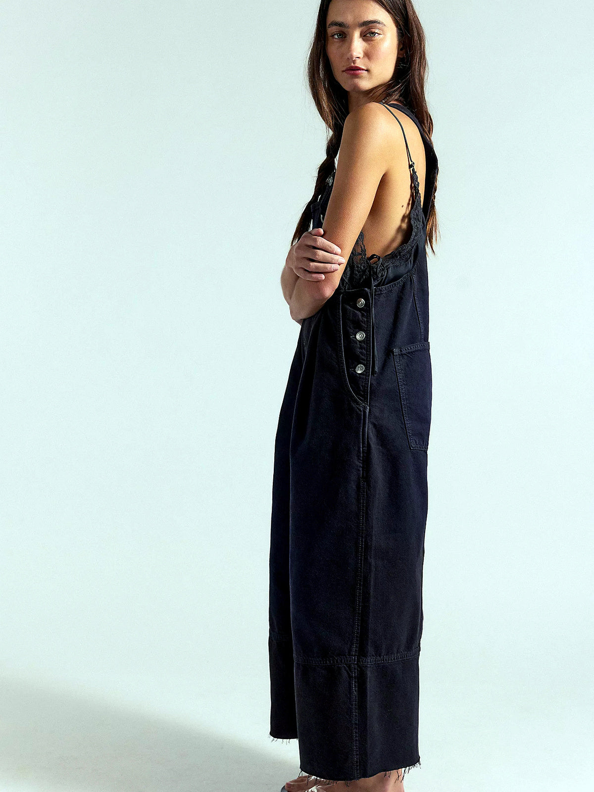 Women's Elastic Waist Drawstring Straight Leg Pants Casual Vacation Trousers - product detail view 5
