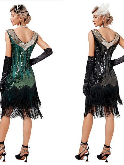Women's V-Neck Vintage-Inspired Dress - product detail view 6