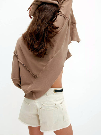 Women's Washed Denim Relaxed-Fit Mid-Rise Multi-Pocket Pocket Shorts - product detail view 4