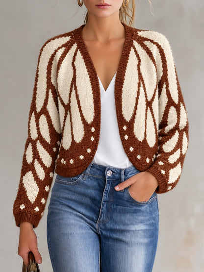 Knit Batwing-Sleeve Poncho