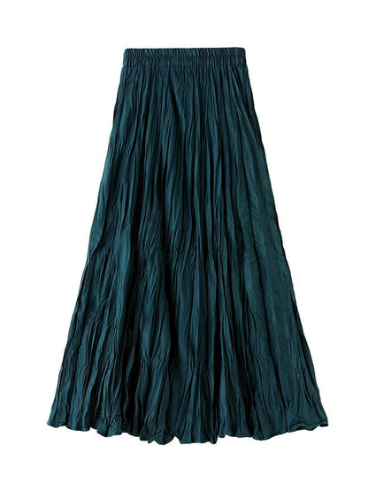 Women's Patchwork Stretch Midi Mid-Length Ruched Skirt - product detail view 1
