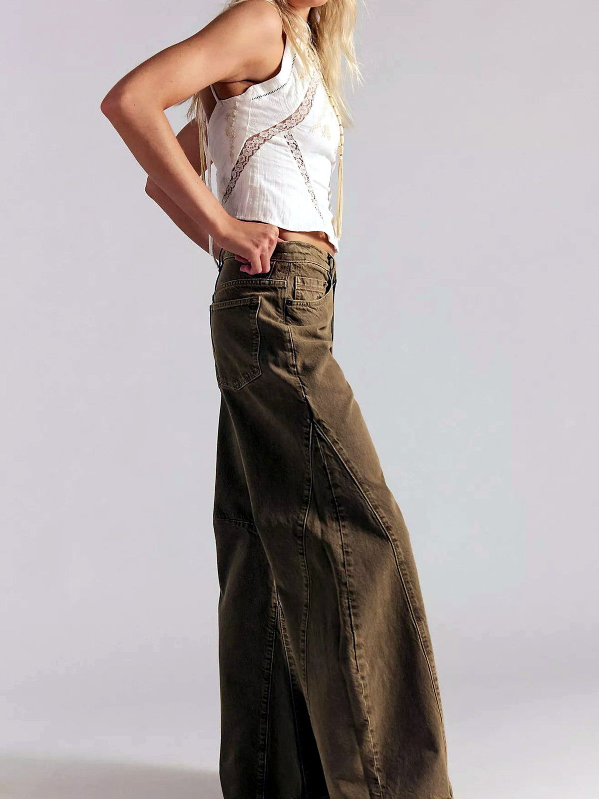 Women's Denim High-Waist Wide-Leg Vintage-Inspired Washed Straight-Leg Relaxed-Fit Jeans - product detail view 6