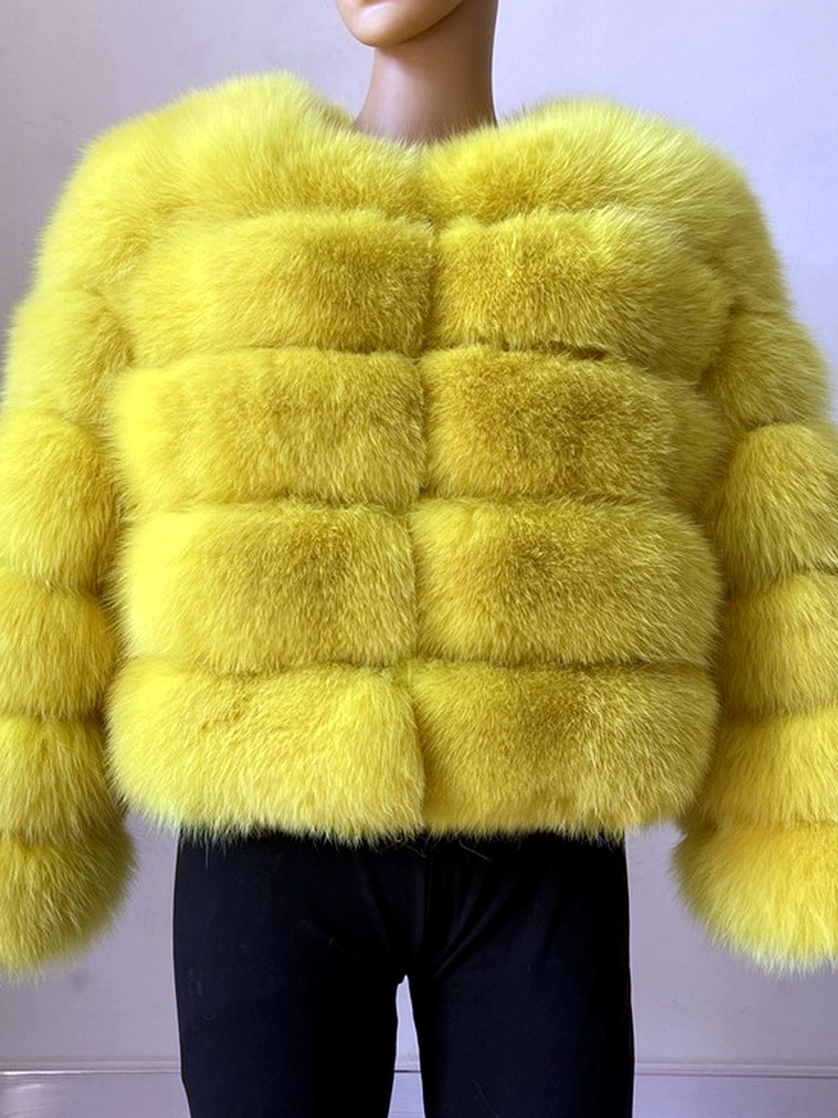 Women's Jacquard Patchwork Long-Sleeve Jacket in Yellow - product view