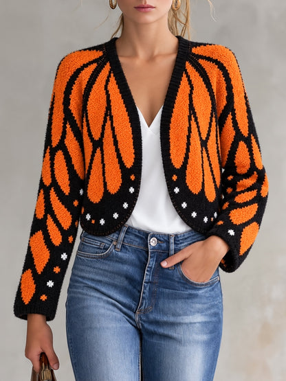 Knit Batwing-Sleeve Poncho