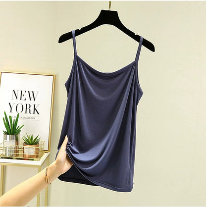 Women's Premium Modal Cami Top - Ultra-Soft Basic Adjustable Spaghetti Strap Tank