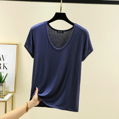 Super Soft Modal Scoop Neck Top | Lightweight Breathable Summer Basclayer Tee