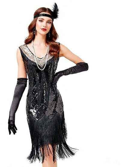 Women's V-Neck Vintage-Inspired Dress - product detail view 8