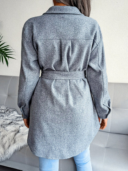 Women's Long Sleeve Open Front Blazer Cardigan Solid Color Casual Woven-Panel Straight-Leg Button-Front Point-Collar Pocket