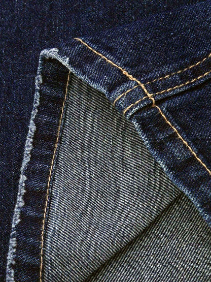 Women's Denim Mid-Rise Straight-Leg Distressed Jeans - product detail view 7