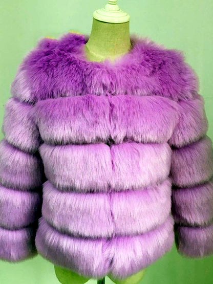 Women's Jacquard Patchwork Long-Sleeve Jacket in Purple - product view