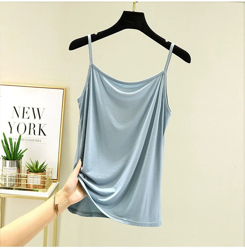 Women's Premium Modal Cami Top - Ultra-Soft Basic Adjustable Spaghetti Strap Tank