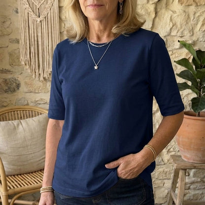 Cozy Minimalist Half-sleeve 100% Cotton T-shirt