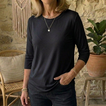 Premium Modal 3/4 Sleeve Top - Lightweight Comfy Tee in Plus Sizes
