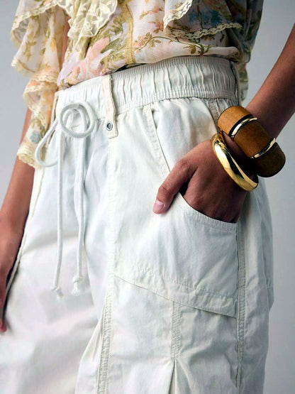 Women's Elastic Waist Wide Leg Pants Loose Casual Fall Winter Trousers - product detail view 9