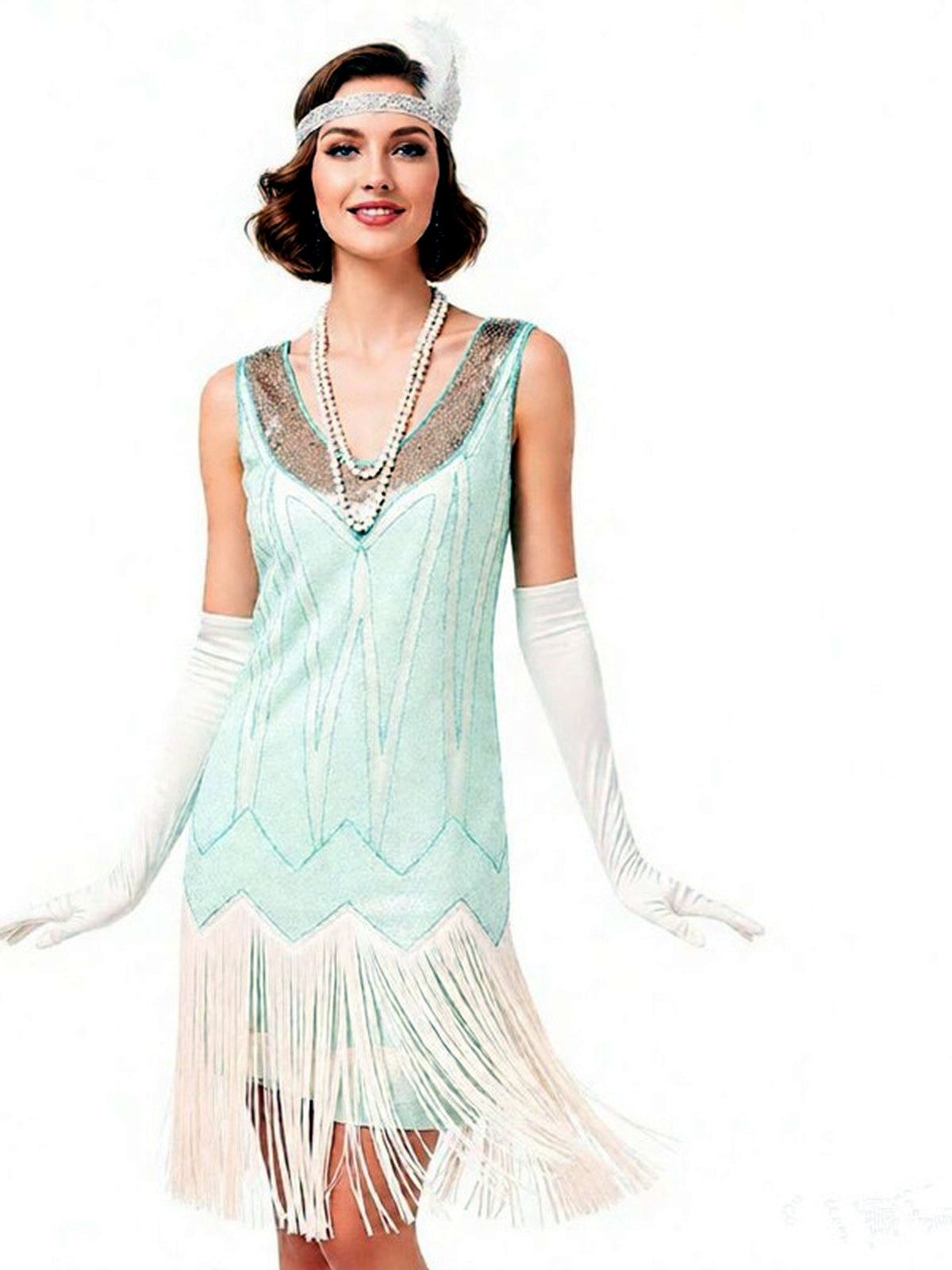 Women's V-Neck Vintage-Inspired Dress - product detail view 9