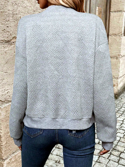 Women's Solid-Color Zip-Front Long-Sleeve Jacket - product detail view 1