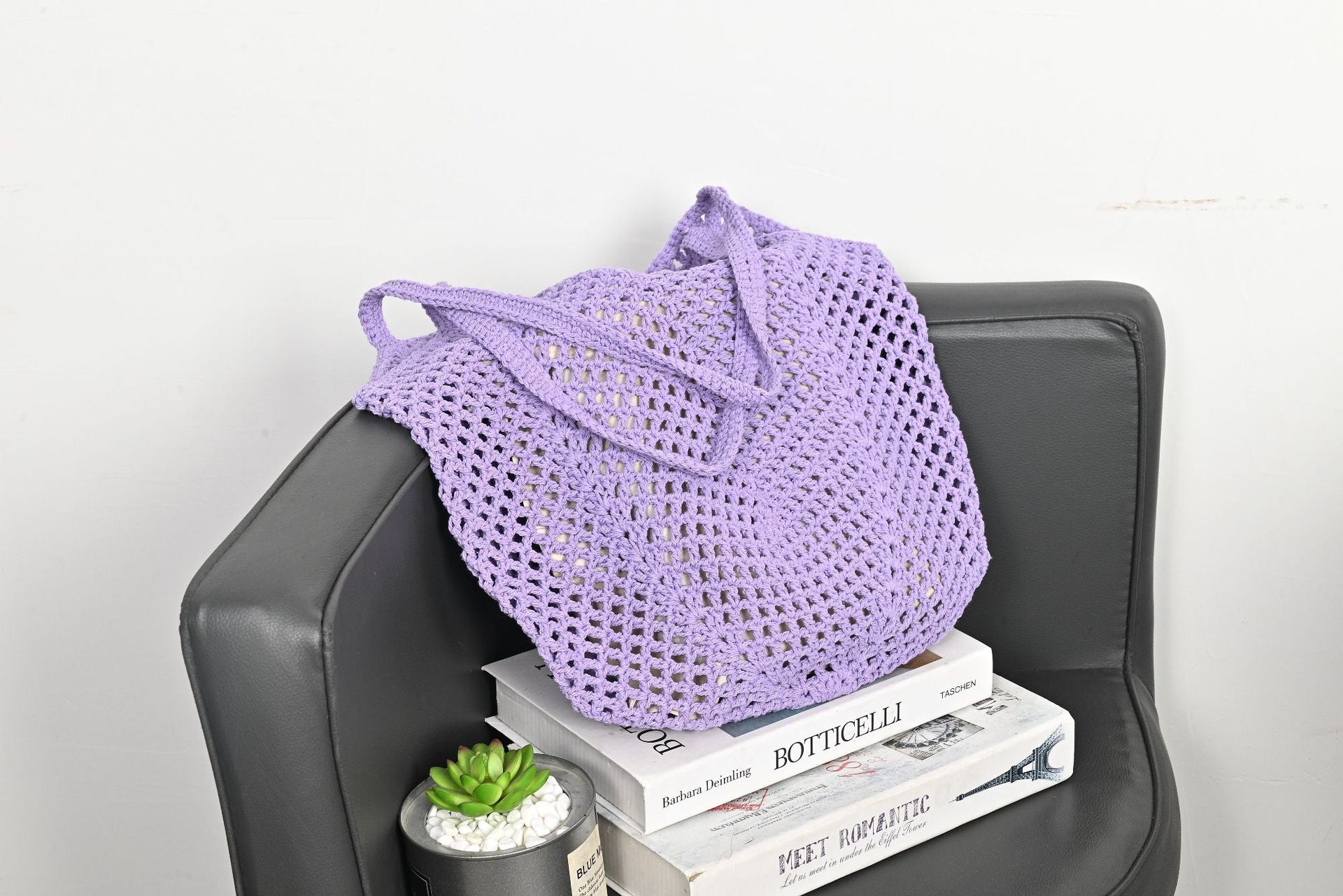 Bohemian Crochet Hollow-Out Straw Beach Tote Bag - Vintage Woven Mesh Shoulder Purse with Inner Pouch