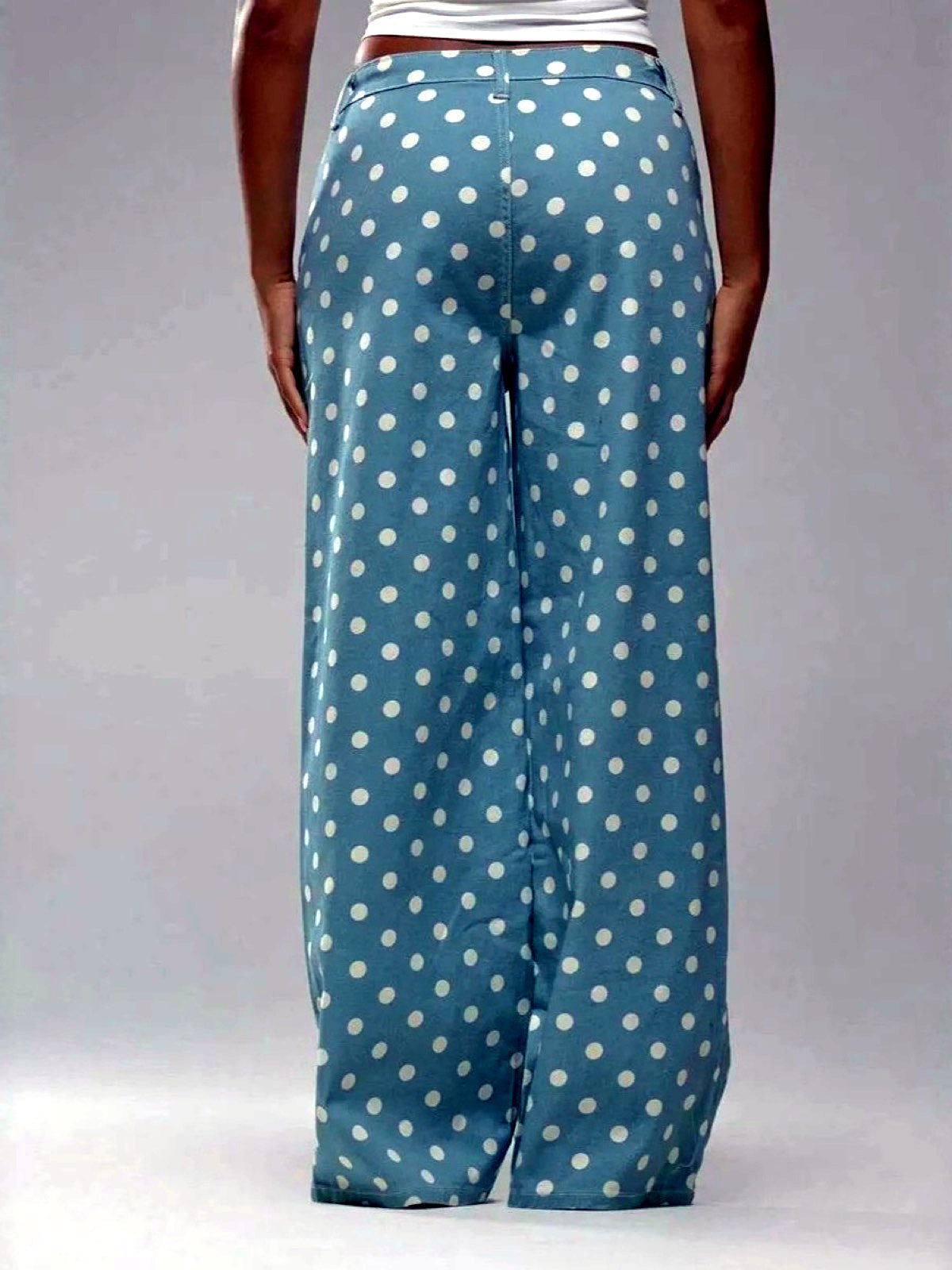 Women's Denim Polka-Dot Relaxed-Fit Mid-Rise Straight-Leg Jeans - product detail view 8