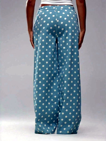 Women's Denim Polka-Dot Relaxed-Fit Mid-Rise Straight-Leg Jeans - product detail view 8