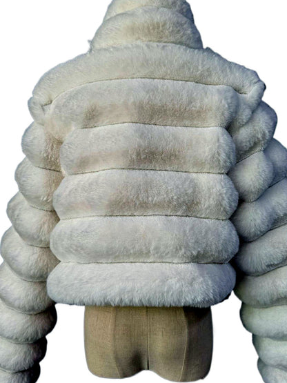 Women's Faux-Fur Long-Sleeve Coat - product detail view 9