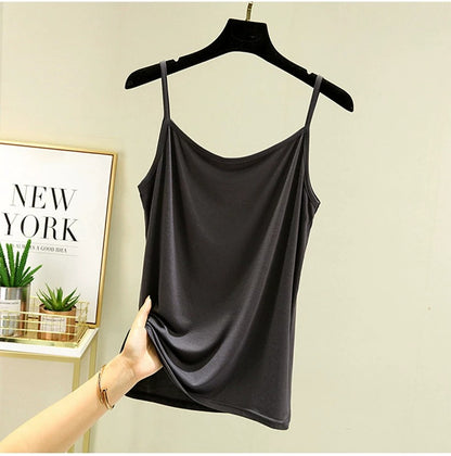 Women's Premium Modal Cami Top - Ultra-Soft Basic Adjustable Spaghetti Strap Tank