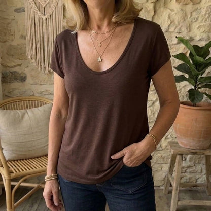 Super Soft Modal Scoop Neck Top | Lightweight Breathable Summer Basclayer Tee