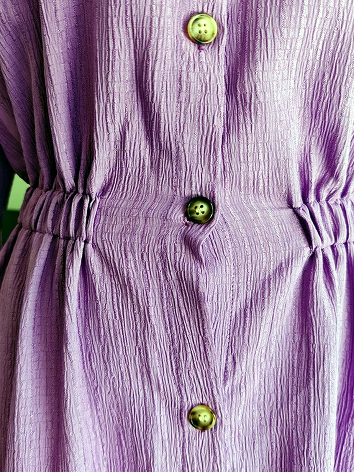 Women's Solid-Color Relaxed-Fit Slim-Fit Point-Collar Long-Sleeve Vacation Dress - product detail view 6