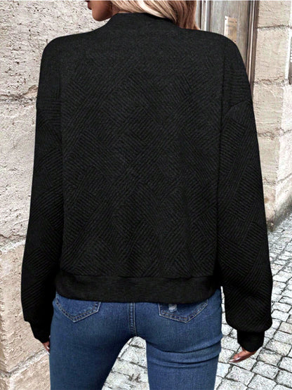 Women's Solid-Color Zip-Front Long-Sleeve Jacket - product detail view 3