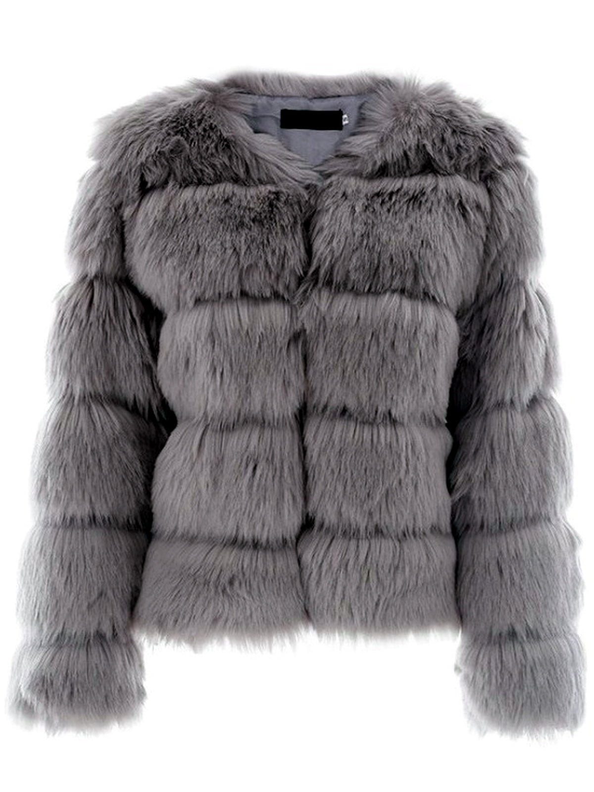 Women's Jacquard Patchwork Long-Sleeve Jacket in Gray - product view