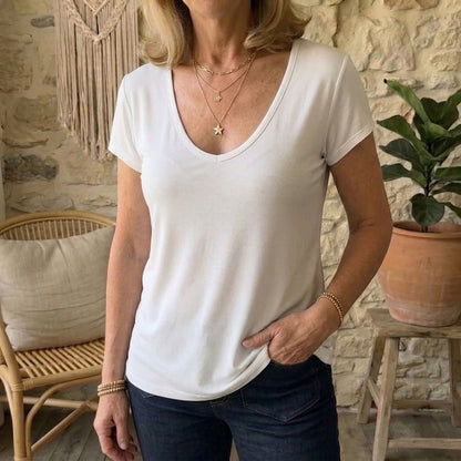 Super Soft Modal Scoop Neck Top | Lightweight Breathable Summer Basclayer Tee